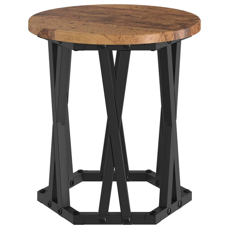 Nestbare Bijzettafel 3 pcs Oud Hout Engineered hout en staal