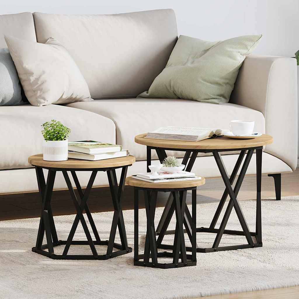 Nestbare Bijzettafel 3 pcs Artisan Eiken