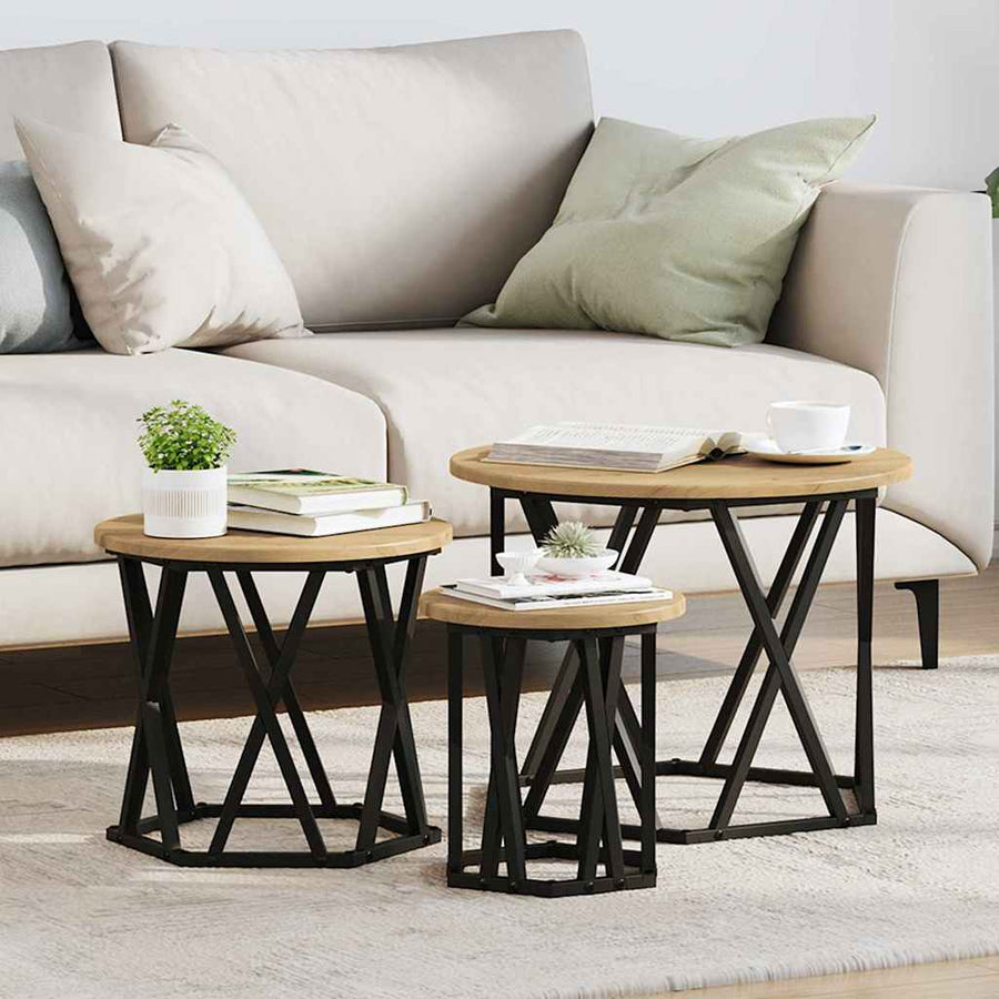 Nestbare Bijzettafel 3 pcs Artisan Eiken