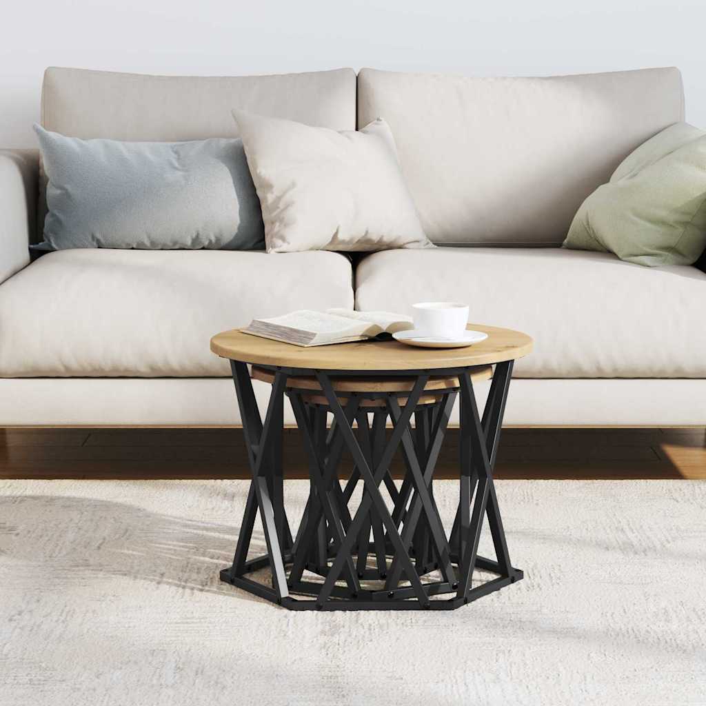 Nestbare Bijzettafel 3 pcs Artisan Eiken