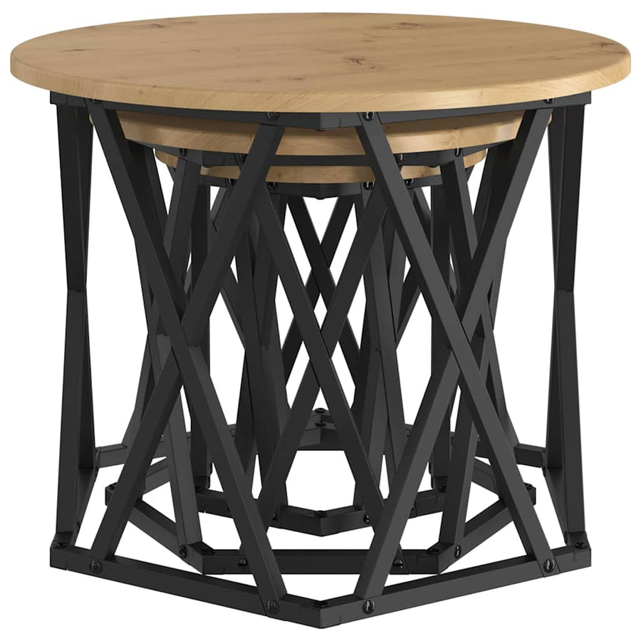 Nestbare Bijzettafel 3 pcs Artisan Eiken