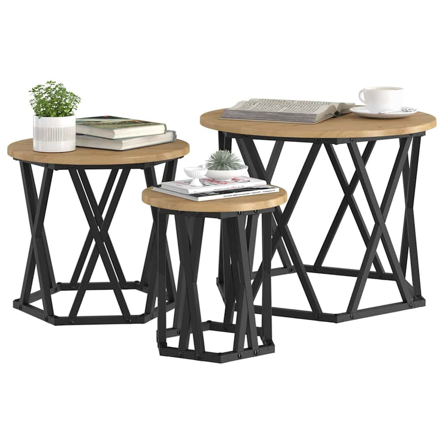 Nestbare Bijzettafel 3 pcs Artisan Eiken