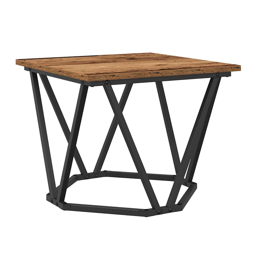 Salontafel 3 pcs Oud Hout Engineered hout en staal