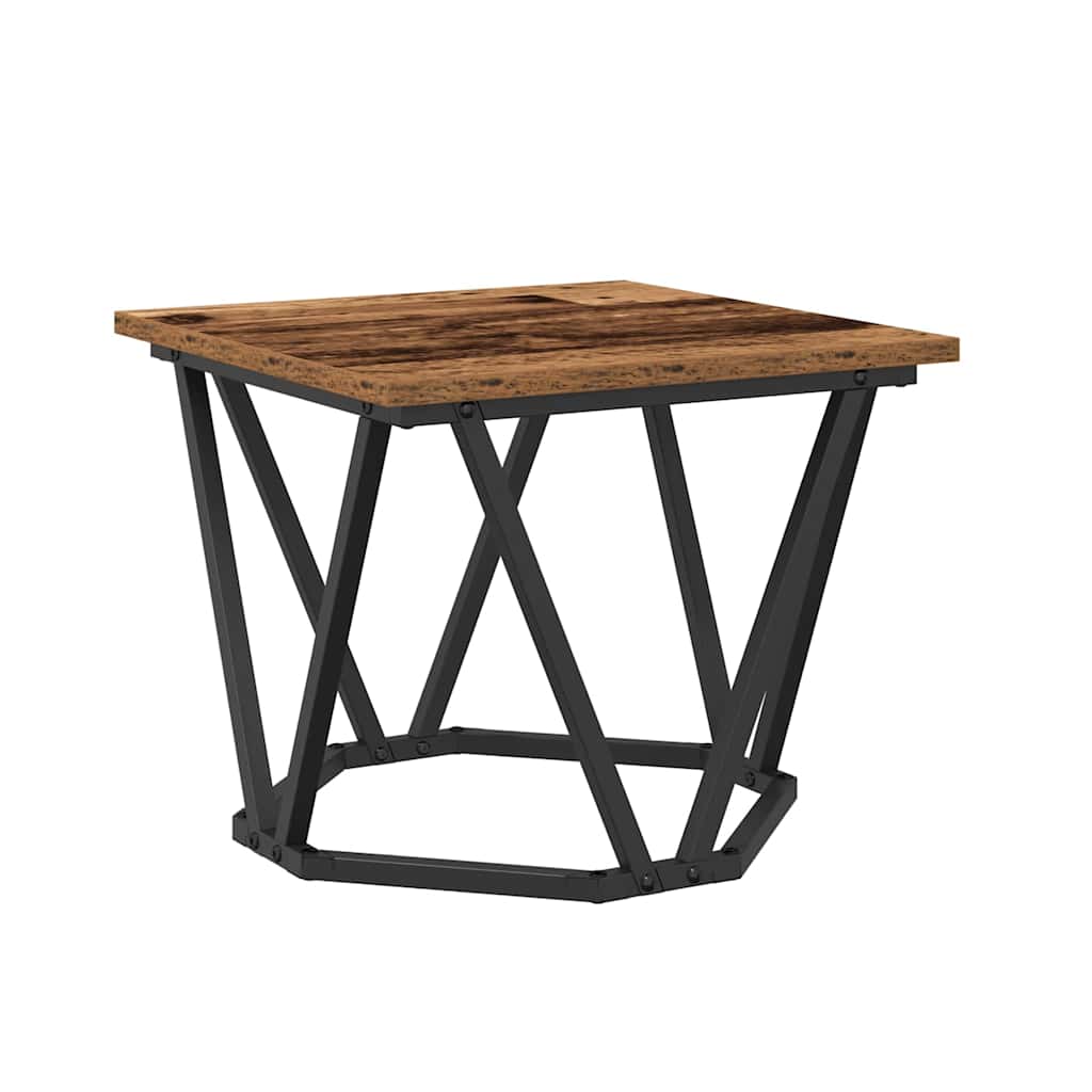 Salontafel 3 pcs Oud Hout Engineered hout en staal