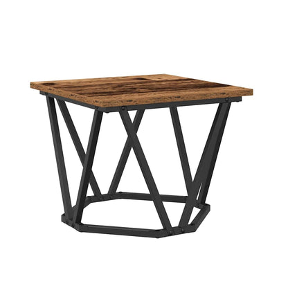 Salontafel 3 pcs Oud Hout Engineered hout en staal
