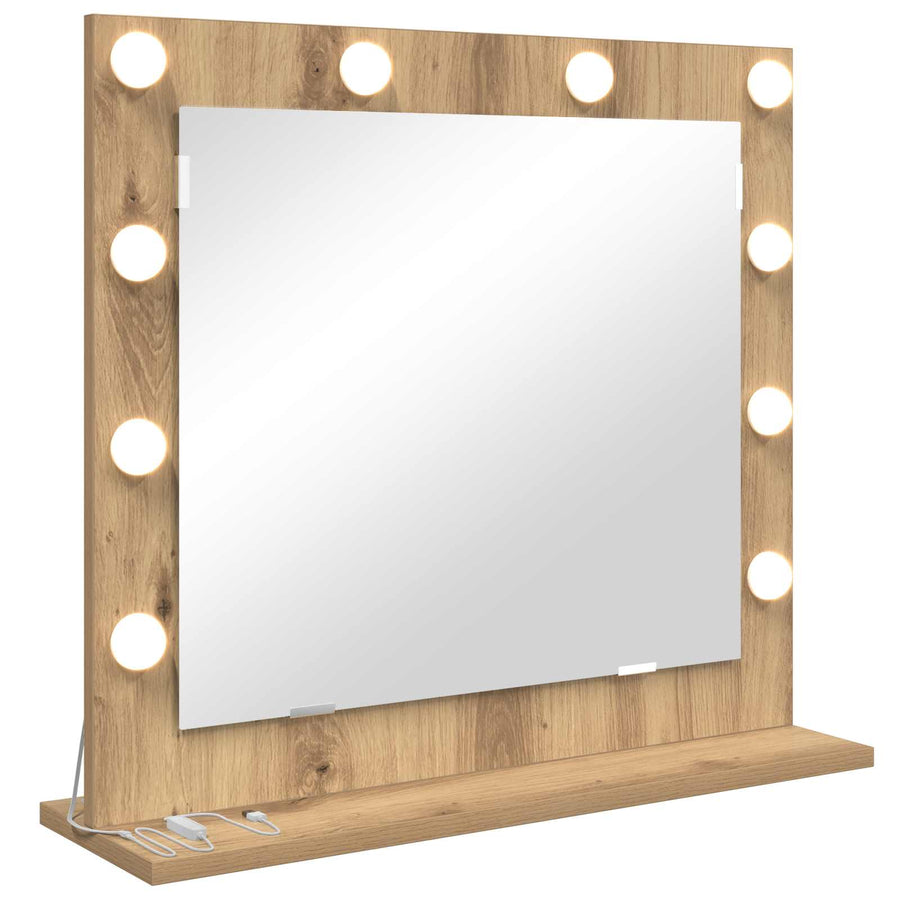 Schmink Spiegel Wit 60 x 55 x 18 cm Glas en Hout met Kunststof