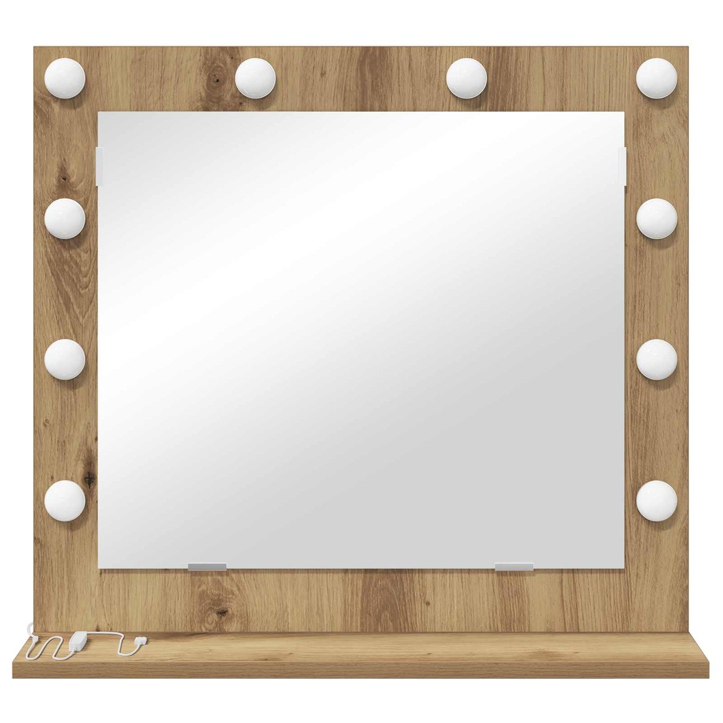 Schmink Spiegel Wit 60 x 55 x 18 cm Glas en Hout met Kunststof