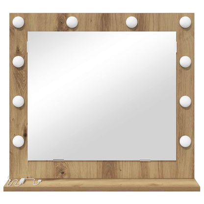 Schmink Spiegel Wit 60 x 55 x 18 cm Glas en Hout met Kunststof