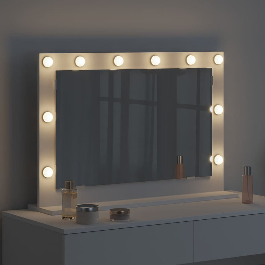 Schmink Spiegel 80 X 15 X 18 Cm Glas En Hout Met Kunststof 80 x 55 x 18 cm