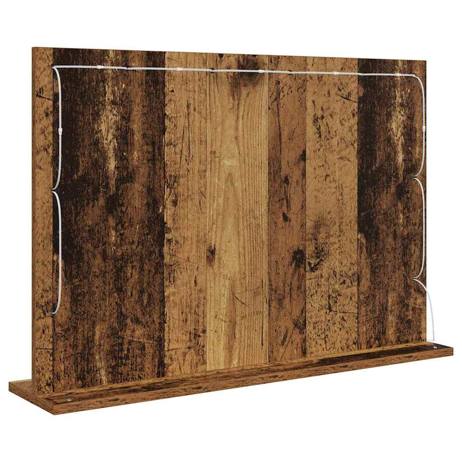 Schmink Spiegel Rechthoekig met spiegel Oudhout 80 x 55 x 18 cm