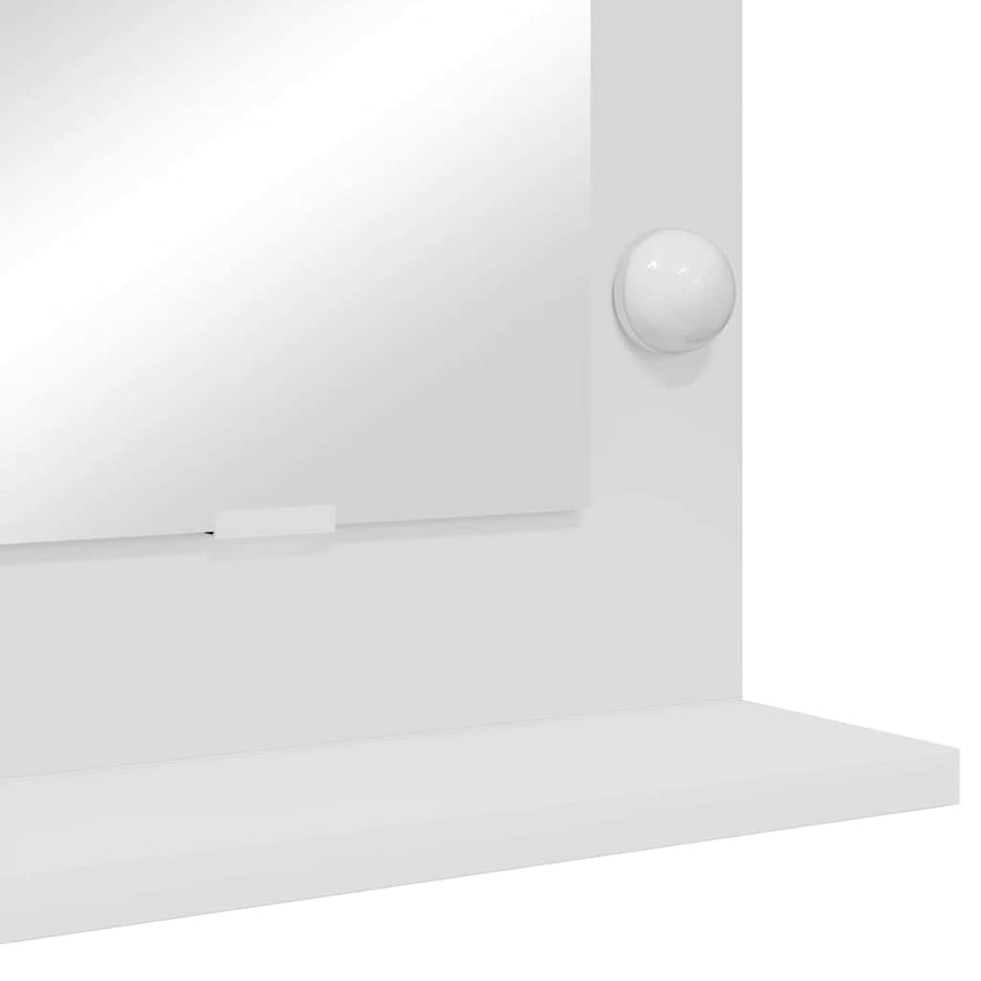 Schmink Spiegel Wit 100 x 55 x 18 cm Bewerkt hout en glas