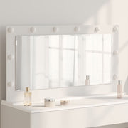 Schminkspiegel 100x55x18 cm wit bewerkt hout glas