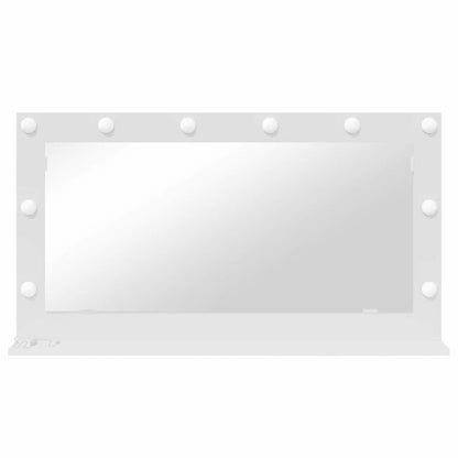 Schmink Spiegel Wit 100 x 55 x 18 cm Bewerkt hout en glas