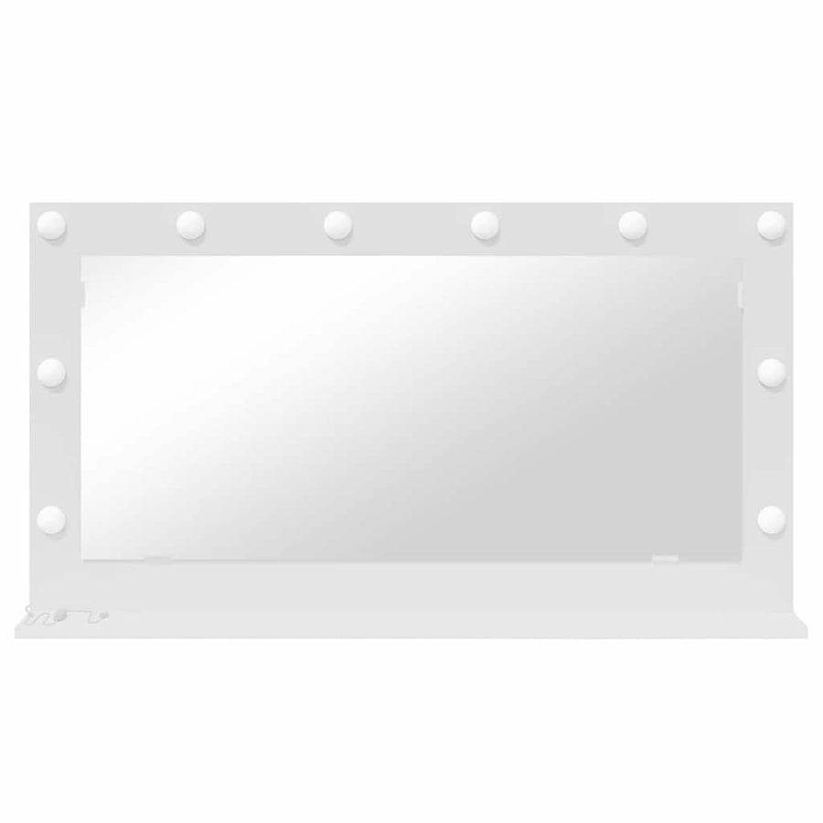 Schmink Spiegel Wit 100 x 55 x 18 cm Bewerkt hout en glas