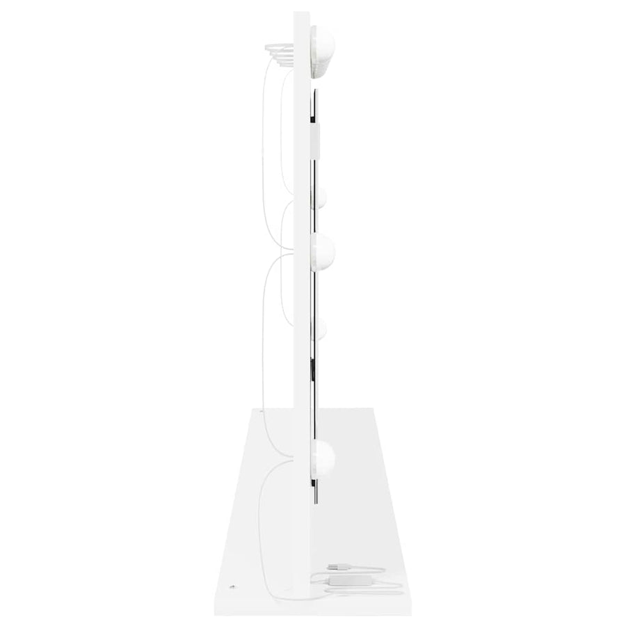 Schmink Spiegel Wit 100 x 55 x 18 cm Bewerkt hout en glas