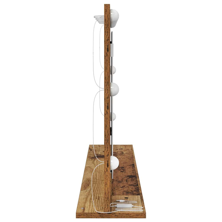 Schmink Spiegel Rechthoekig Oudhout 100 x 55 x 18 cm