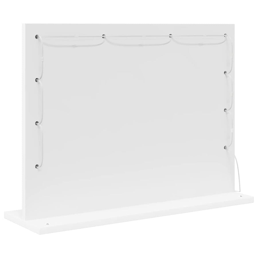 Schmink Spiegel Wit 60 x 45 x 18 cm Glas en Hout met Kunststof