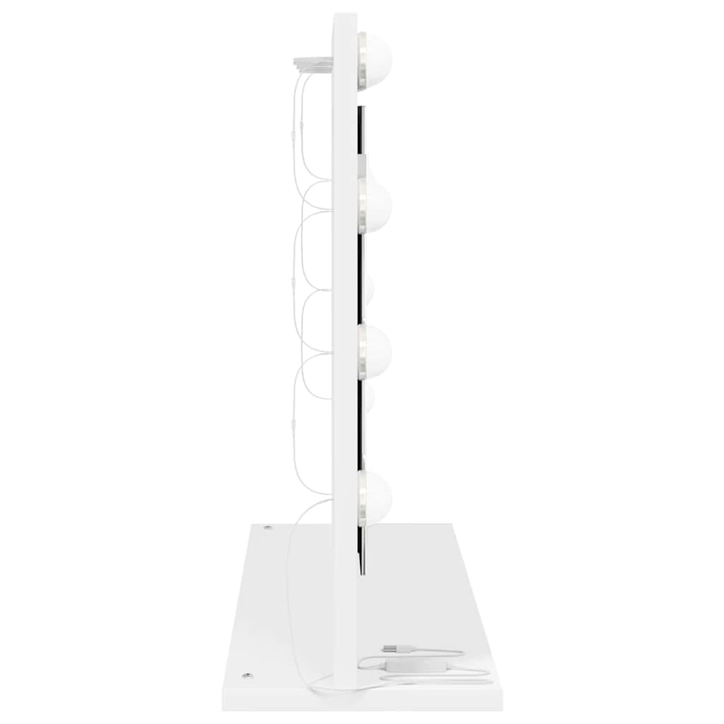 Schmink Spiegel Wit 60 x 45 x 18 cm Glas en Hout met Kunststof