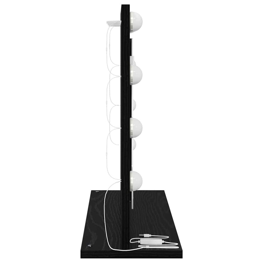 Schmink Spiegel Rechthoekig Zwart Eiken 60 x 45 x 18 cm
