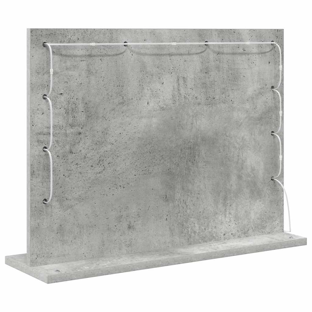 Schmink Spiegel Rechthoekig Beton Grijs 60 x 45 x 18 cm