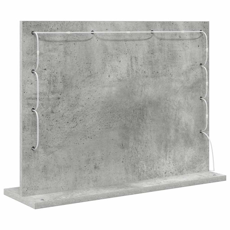 Schmink Spiegel Rechthoekig Beton Grijs 60 x 45 x 18 cm