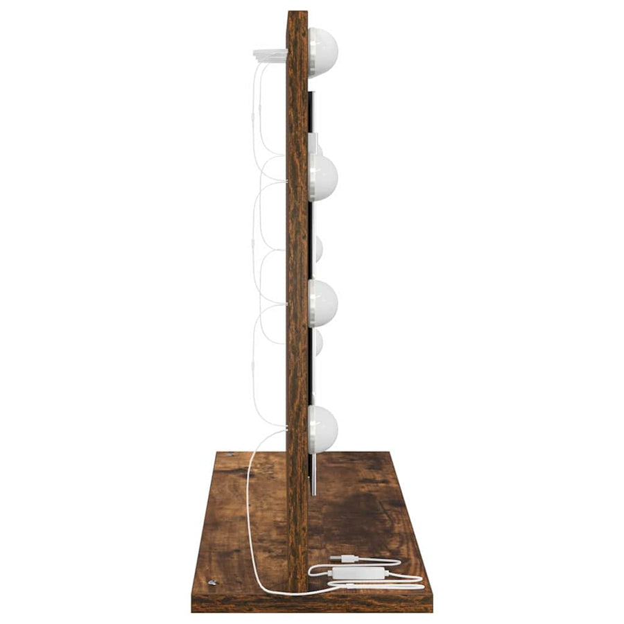 Schmink Spiegel Rechthoekig Gerookt eiken 60 x 45 x 18 cm