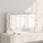Makeup Mirror White 80 x 45 x 18 cm Glass and Wood with Plastic