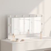 Schminkspiegel 80x45x18 cm wit hout kunststof LED