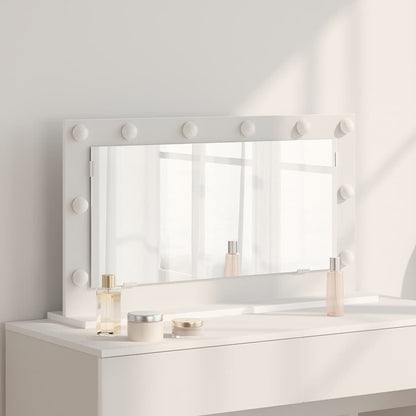 Schmink Spiegel Wit 80 x 45 x 18 cm Glas en Hout met Kunststof