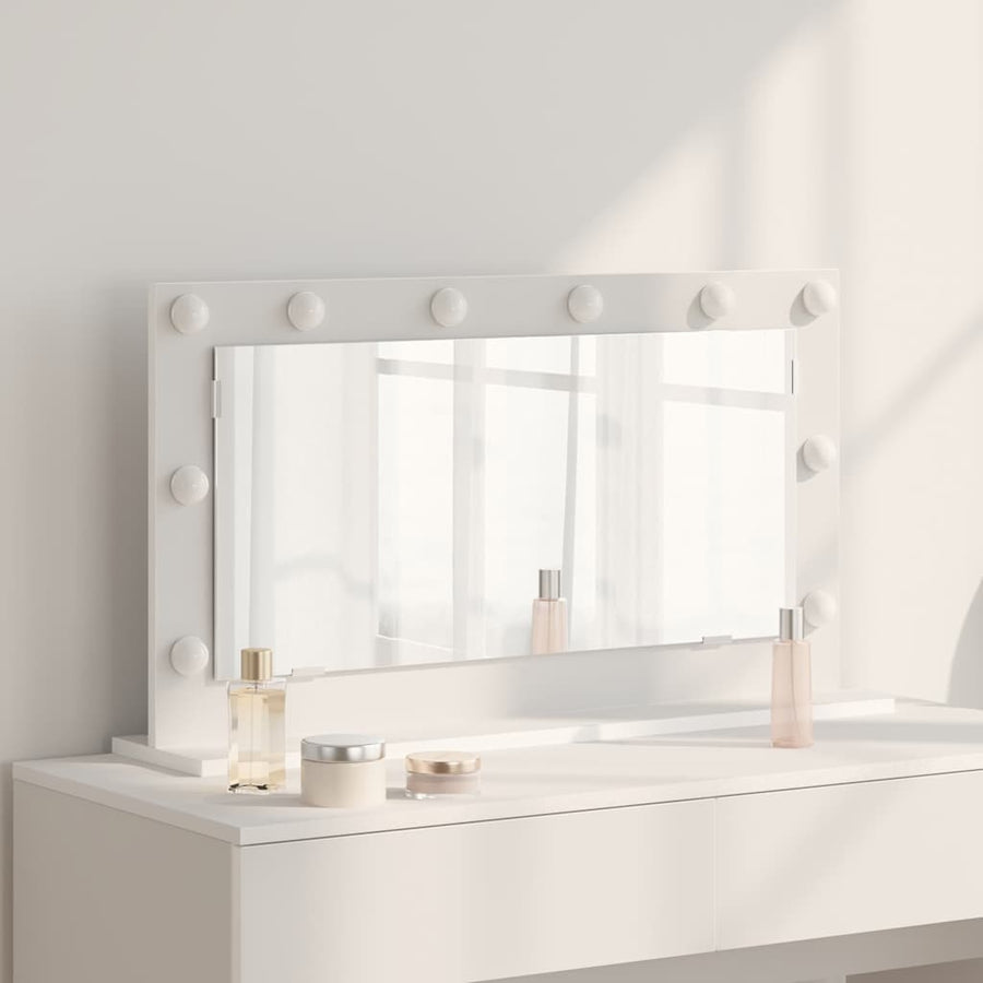 Schmink Spiegel Wit 80 x 45 x 18 cm Glas en Hout met Kunststof