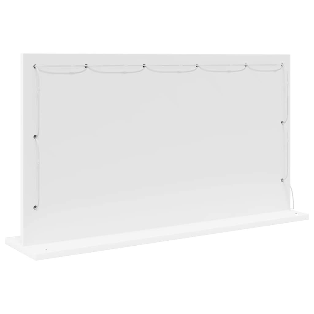 Schmink Spiegel Wit 80 x 45 x 18 cm Glas en Hout met Kunststof