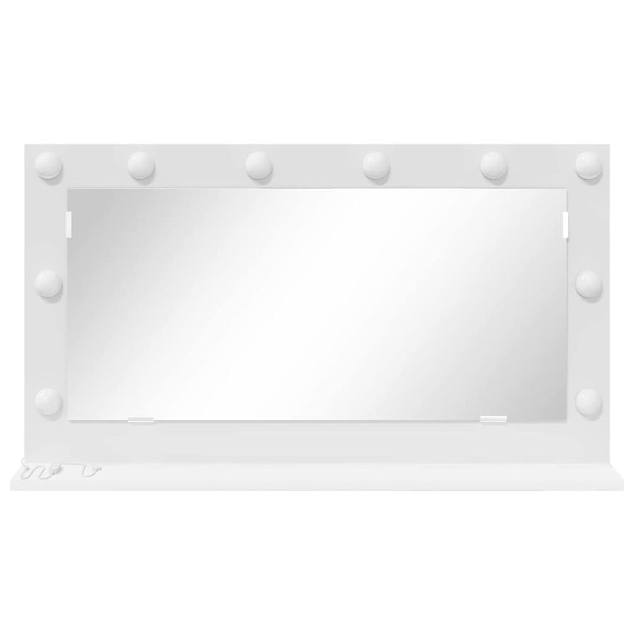 Schmink Spiegel Wit 80 x 45 x 18 cm Glas en Hout met Kunststof