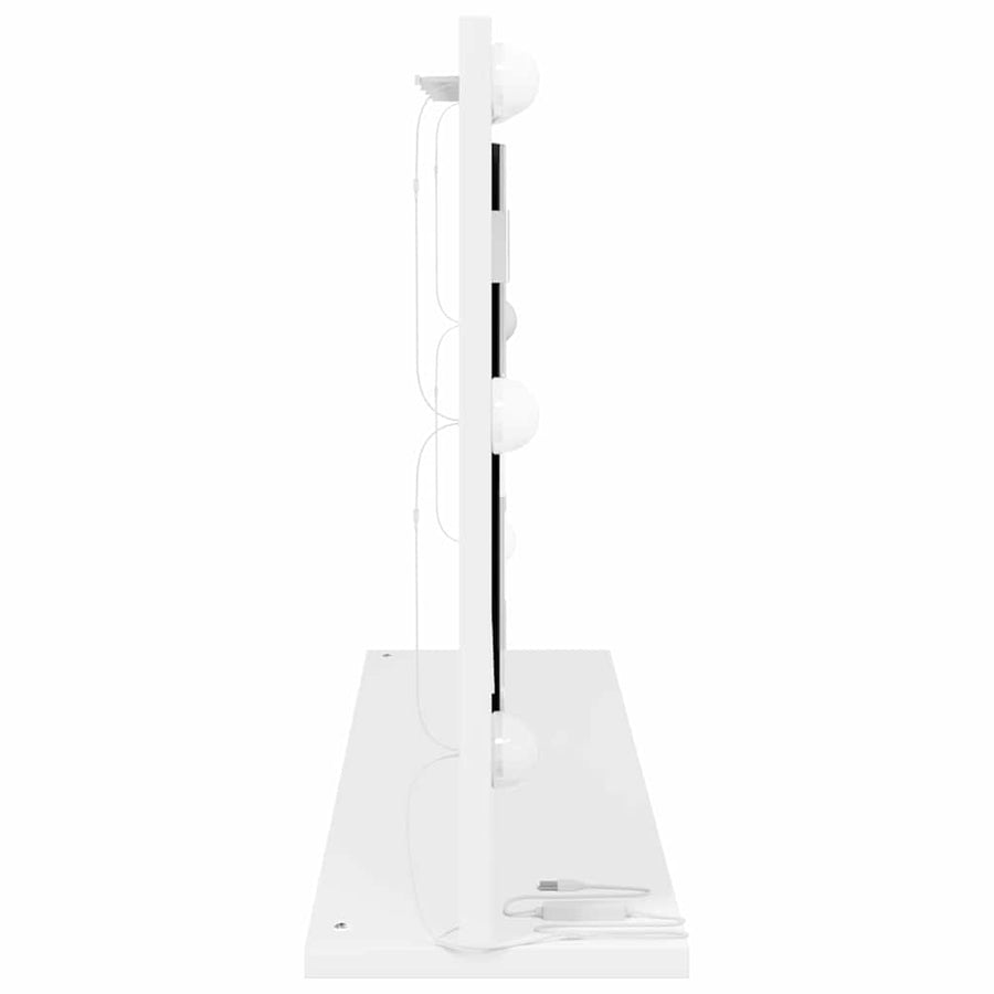 Schmink Spiegel Wit 80 x 45 x 18 cm Glas en Hout met Kunststof