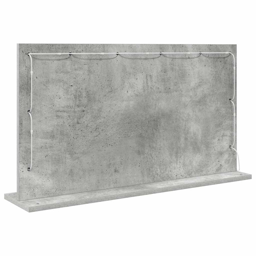 Schmink Spiegel Rechthoekig Beton Grijs 80 x 45 x 18 cm