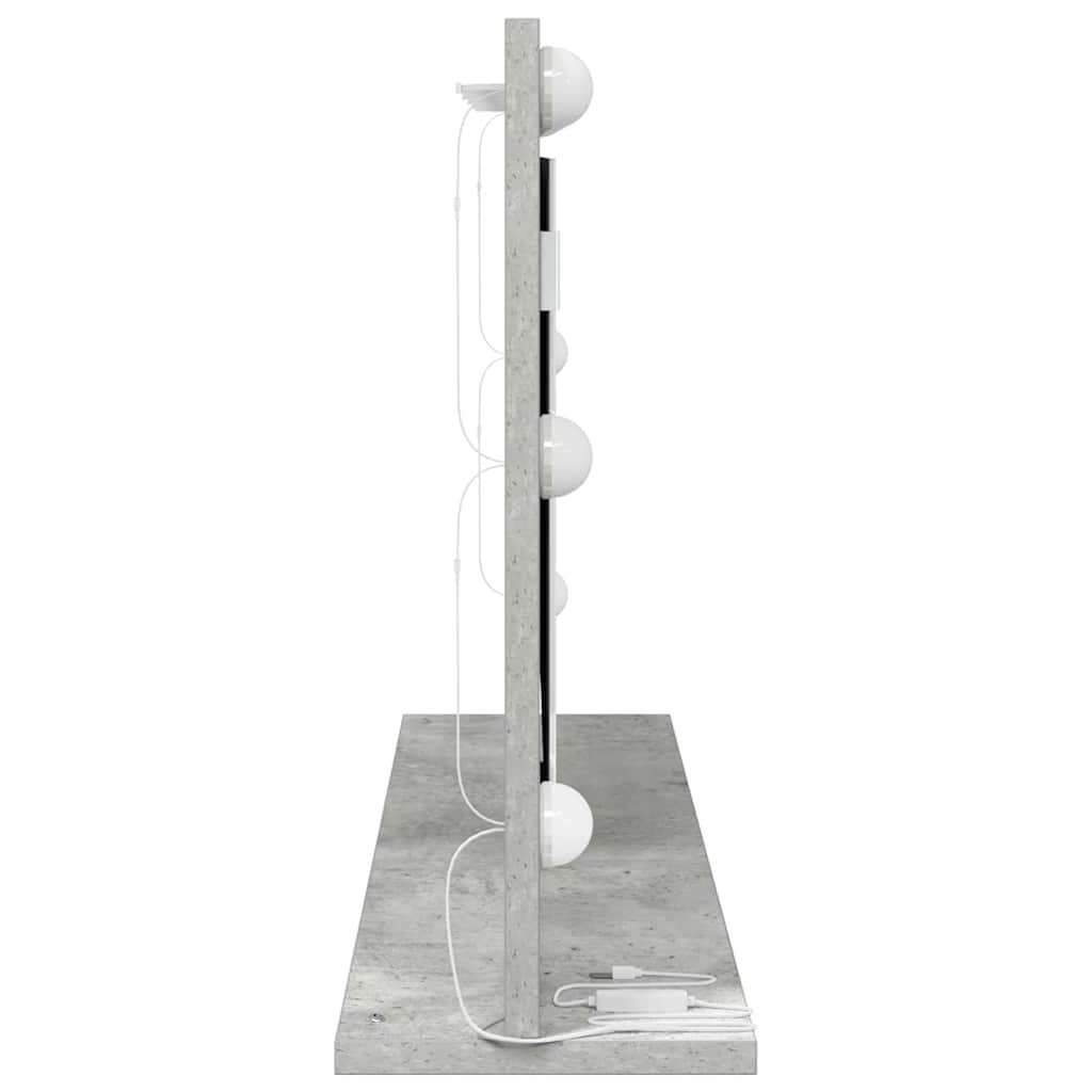 Schmink Spiegel Rechthoekig Beton Grijs 80 x 45 x 18 cm