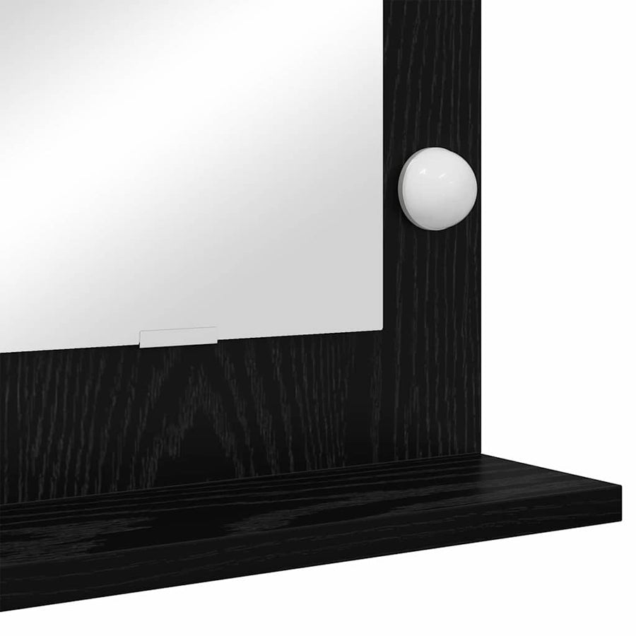 Schmink Spiegel Rechthoekig Zwart Eiken 100 x 45 x 18 cm