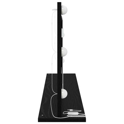 Schmink Spiegel Rechthoekig Zwart Eiken 100 x 45 x 18 cm