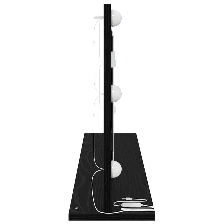 Schmink Spiegel Rechthoekig Zwart Eiken 100 x 45 x 18 cm