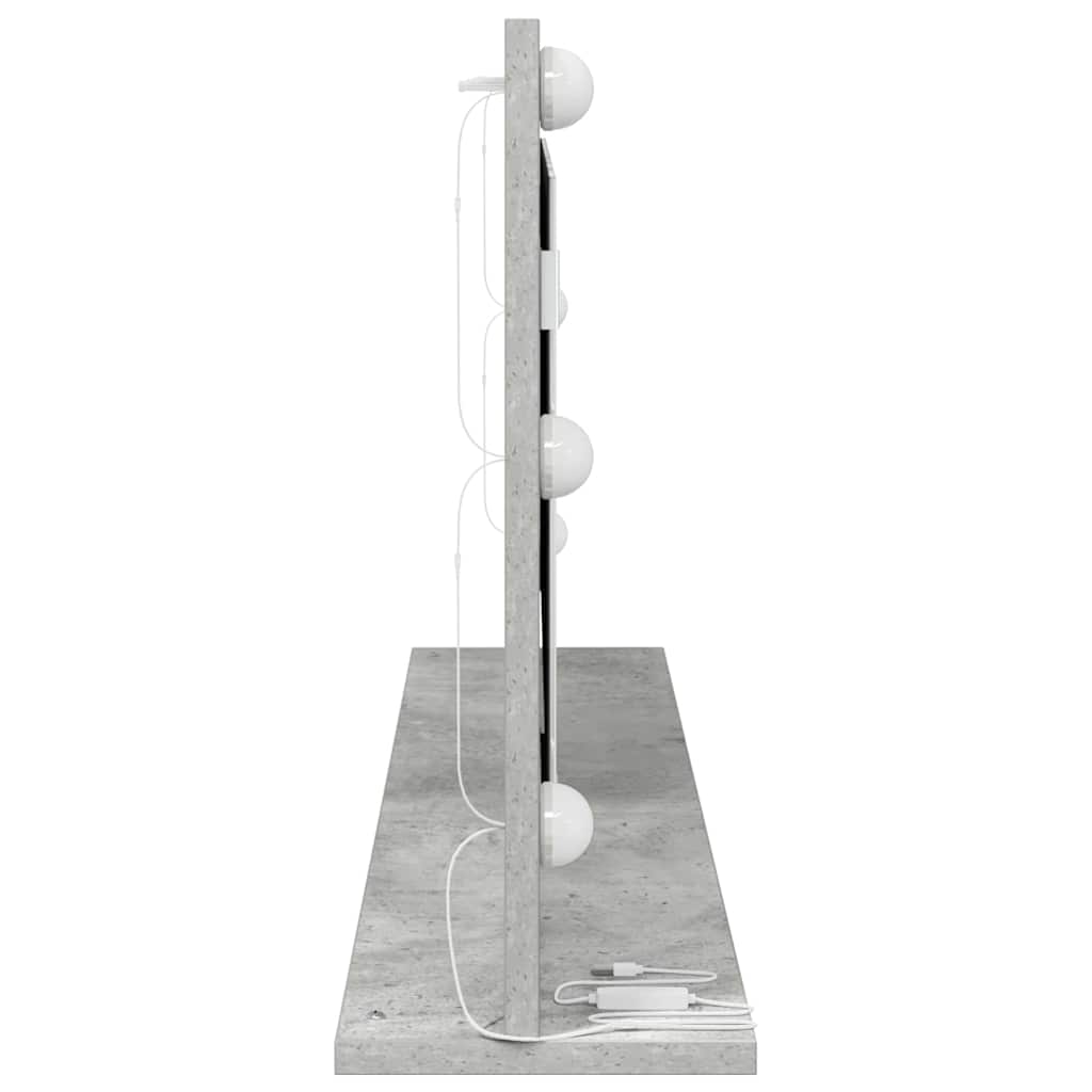 Schmink Spiegel Rechthoekig Beton Grijs 100 x 45 x 18 cm