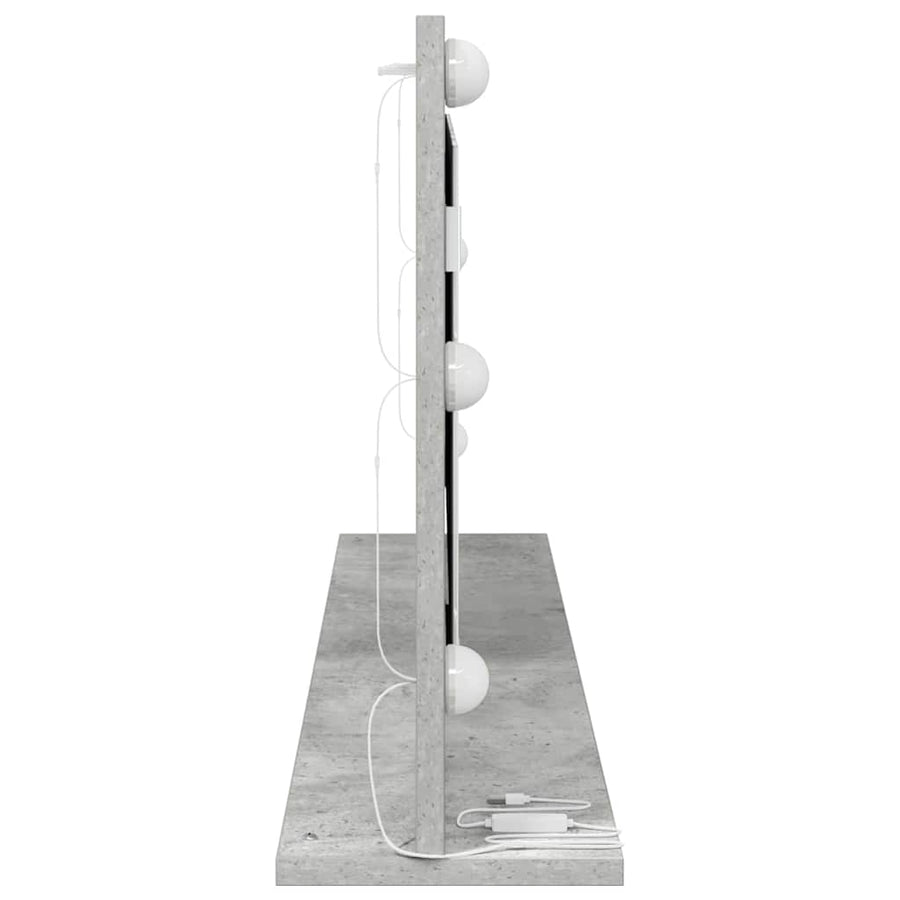Schmink Spiegel Rechthoekig Beton Grijs 100 x 45 x 18 cm