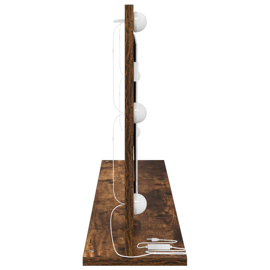 Schmink Spiegel Rechthoekig Gerookt eiken 100 x 45 x 18 cm