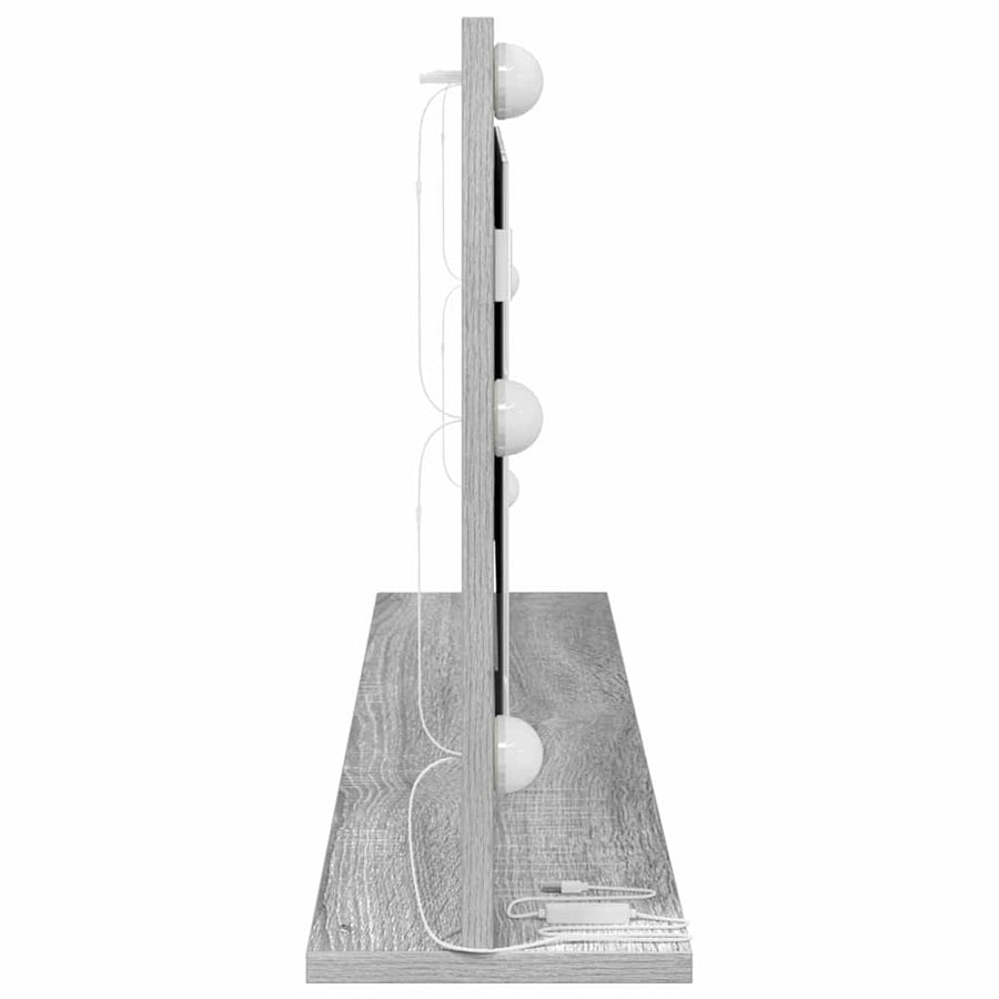 Schmink Spiegel Rechthoekig Grijs Sonoma 100 x 45 x 18 cm