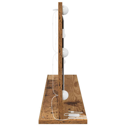 Schmink Spiegel Rechthoekig Oudhout 100 x 45 x 18 cm