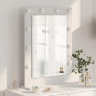 Makeup Mirror White 70 x 50 x 18 cm Glass and Wood with Plastic