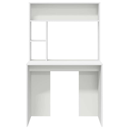 Bureau met plank met opslag Wit 91 x 50 x 149 cm Bewerkt hout