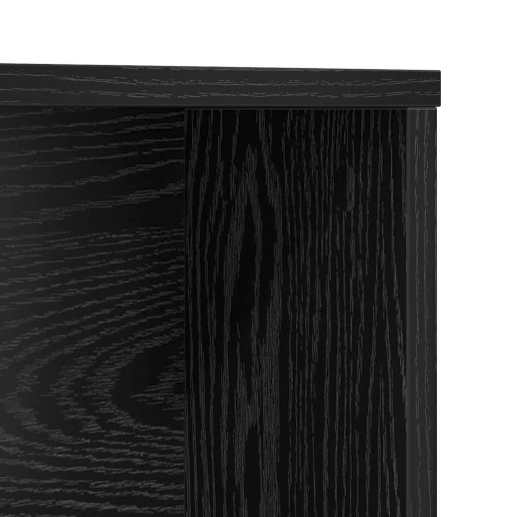 Bureau met plank Zwart Eiken 91 x 50 x 149 cm Bewerkt hout