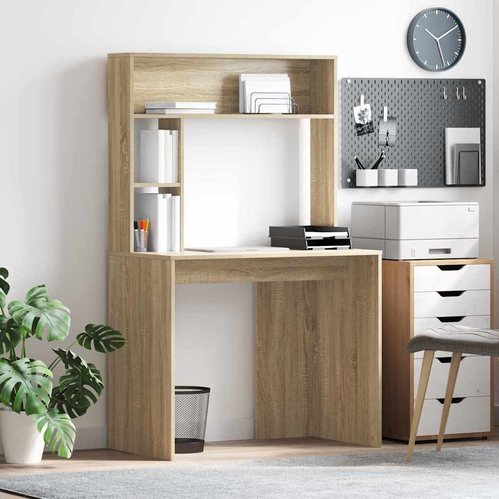 Bureau met plank Sonoma Eiken 91 x 50 x 149 cm Bewerkt hout