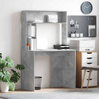 Desk with shelf Concrete Grey 91 x 50 x 149 cm Engineered wood