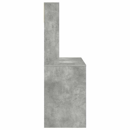 Bureau met plank Beton Grijs 91 x 50 x 149 cm Bewerkt hout