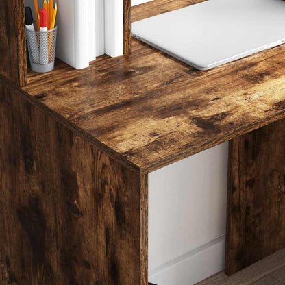Bureau met plank Gerookt eiken 91 x 50 x 149 cm Bewerkt hout